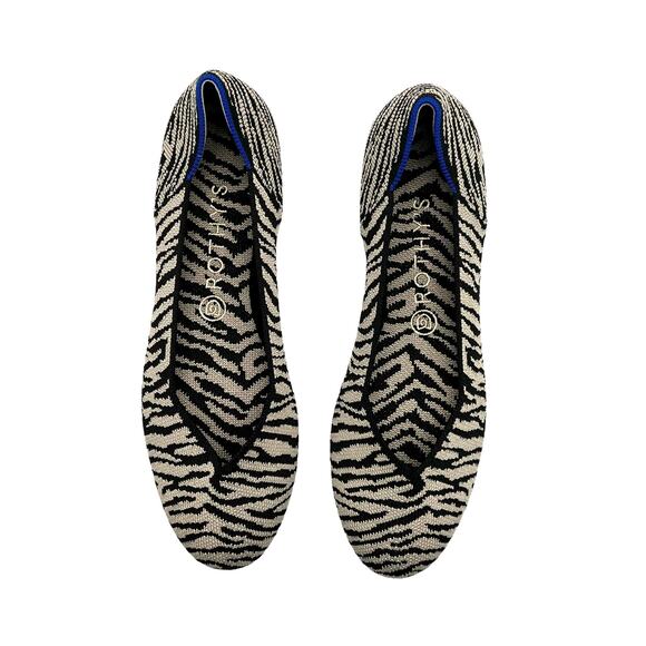 Rothy’s The Flat in Zebra‎ Print Women’s Size 6 - Picture 2 of 8